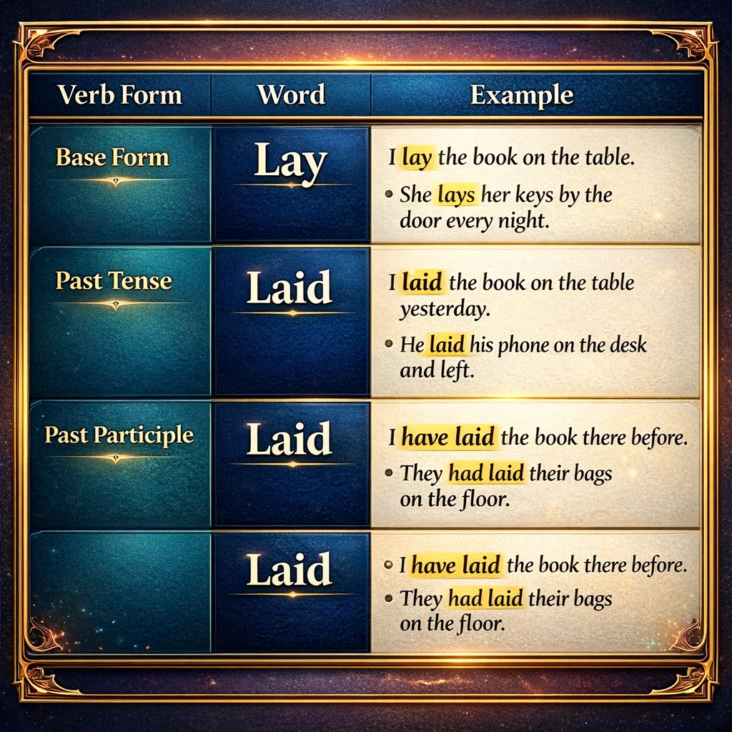 Lay or Laid or Laid out