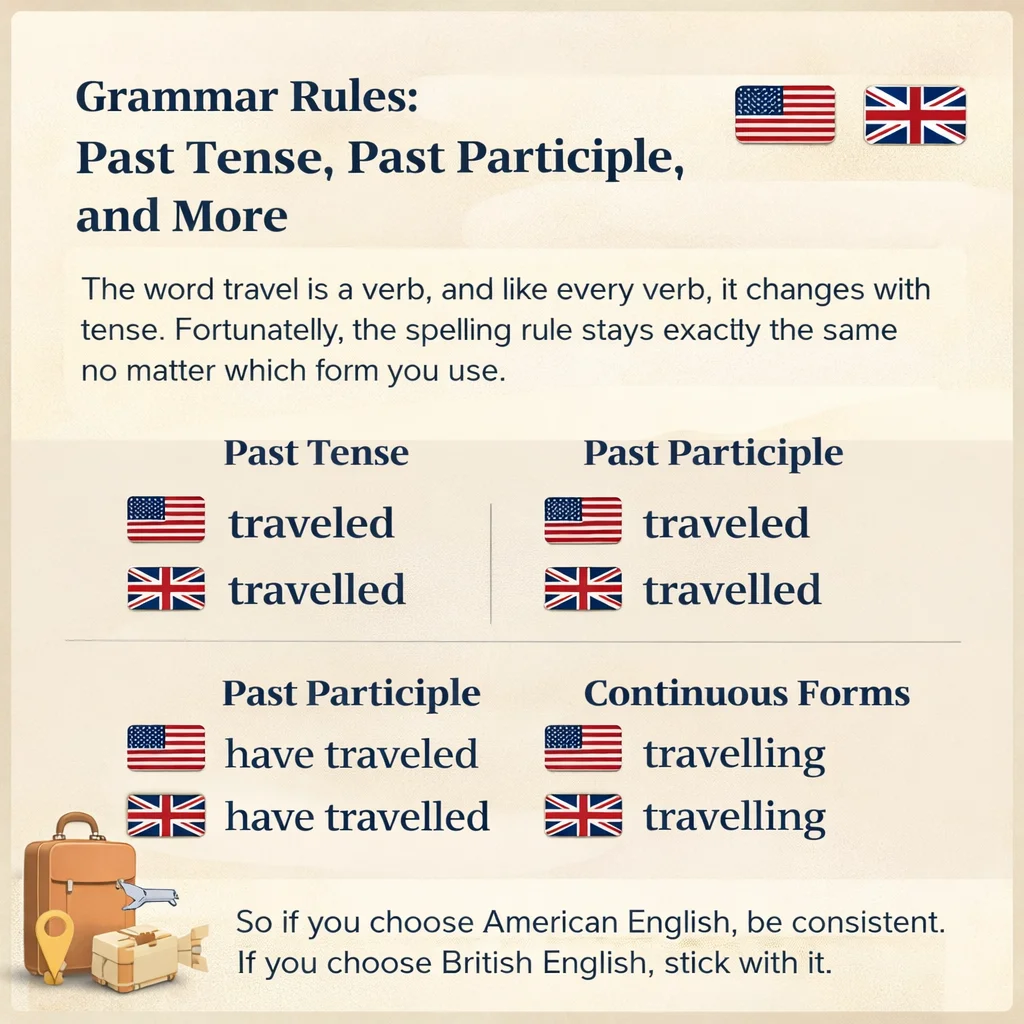 Traveled or Travelled-past and Past Participle