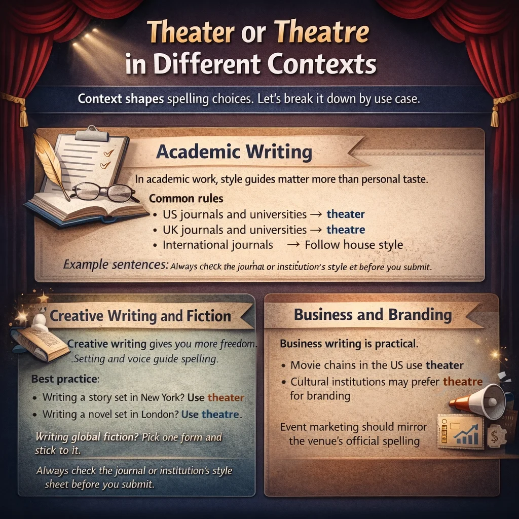 Theater or Theatre in Different Contexts
