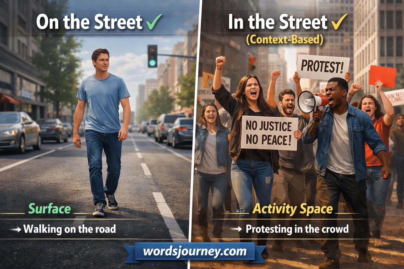 In the Street or On the Street