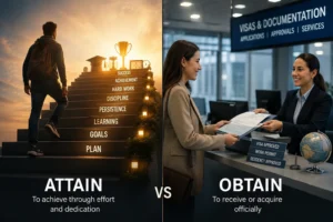 Attain vs Obtain