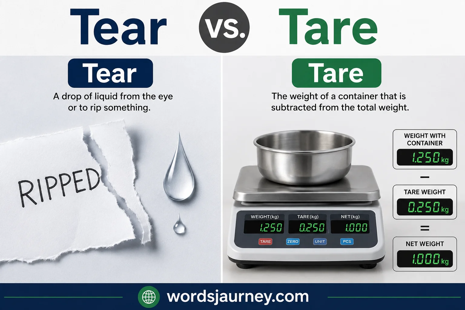 Tear vs Tare